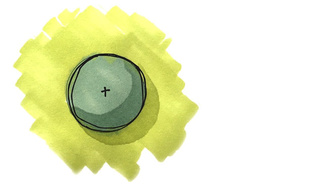 plant symbol rendered in marker