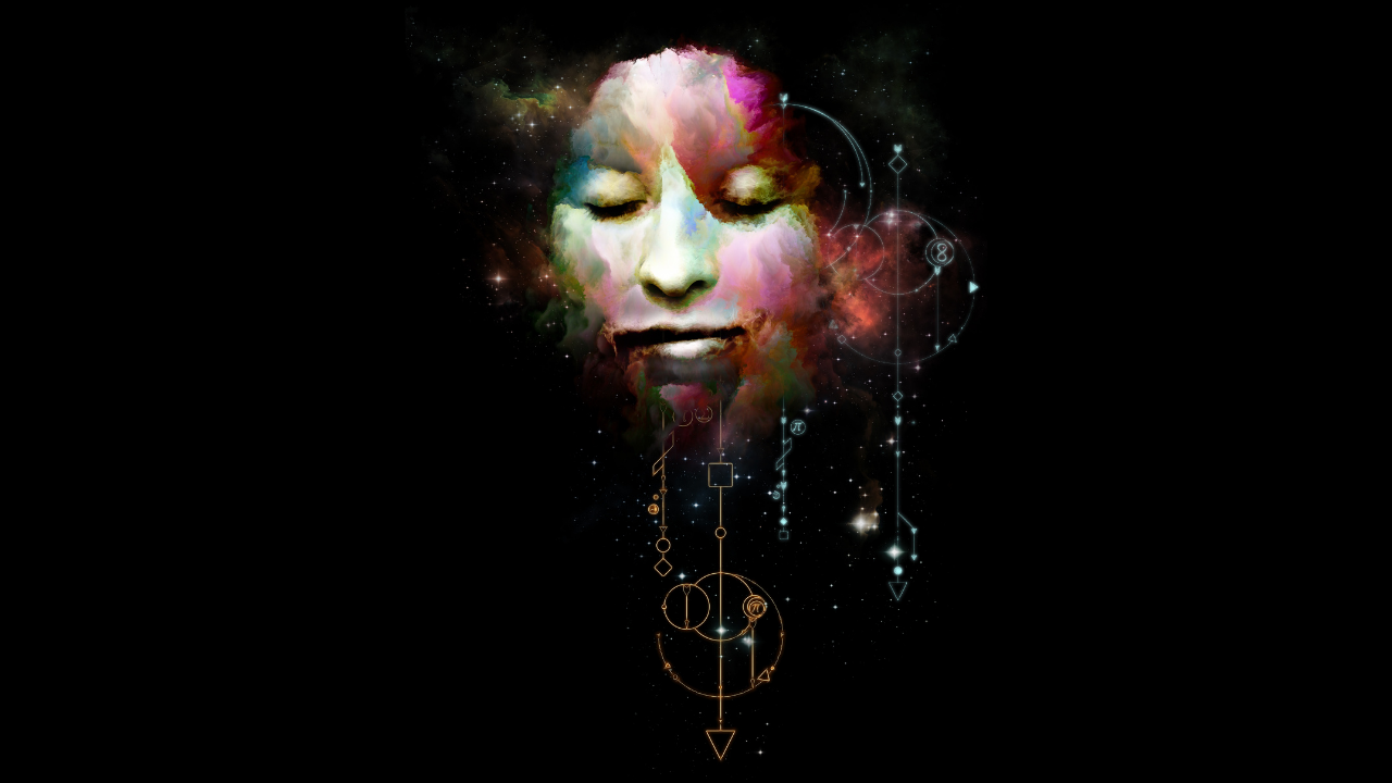 Woman in self expression image with sacred geometry - Why It's Important To Keep On Showing Up As Your Soul's True Self - Leanne Juliette