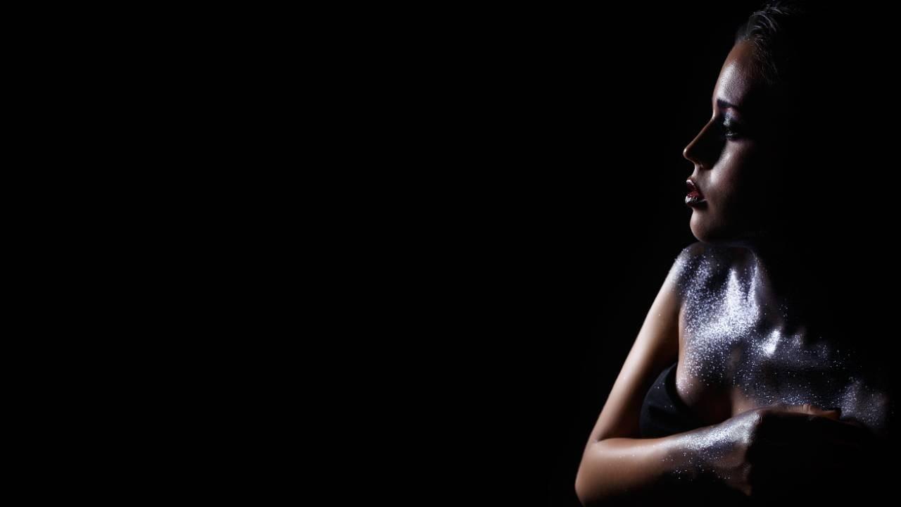 Cosmic girl woman hiding in the shadows -Just Do The Damn Soul Work, Why Don't You?! Leanne Juliette