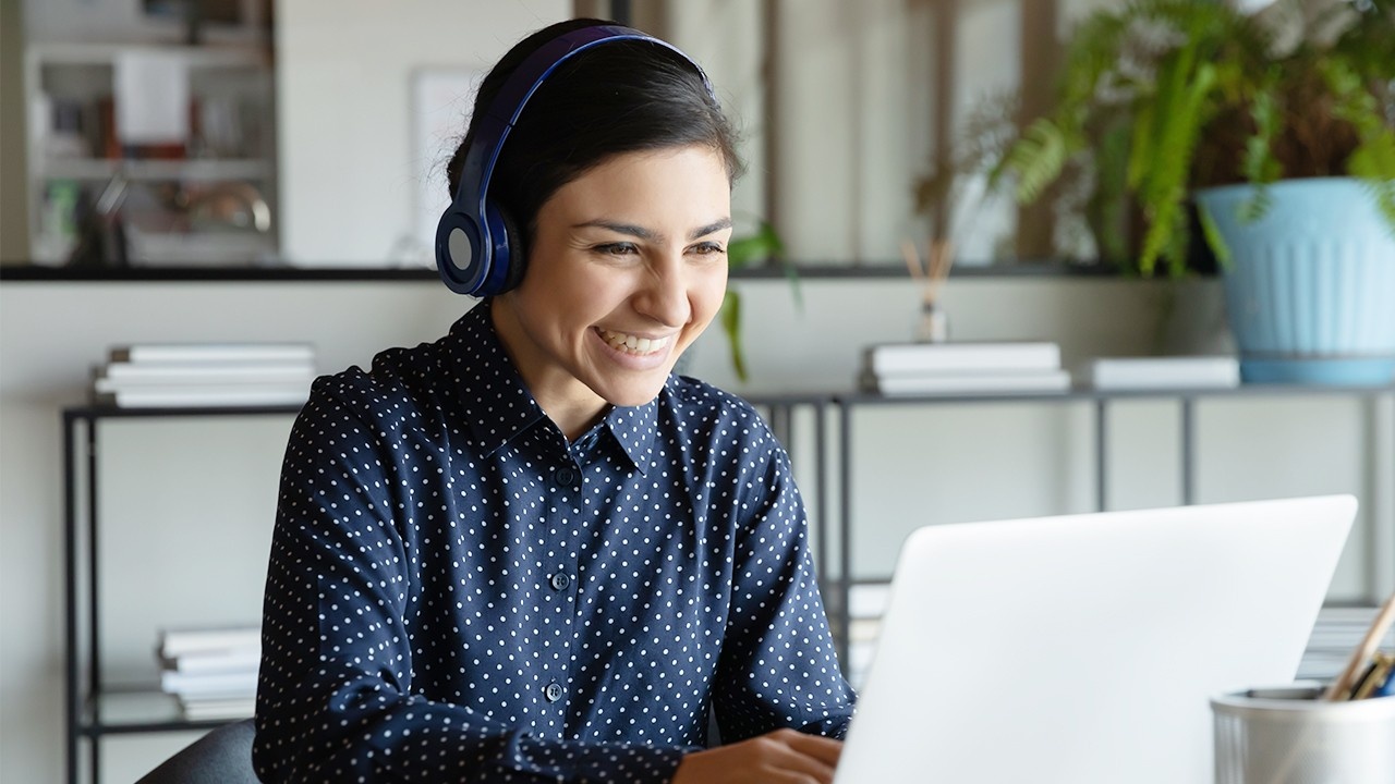 Woman working at laptop