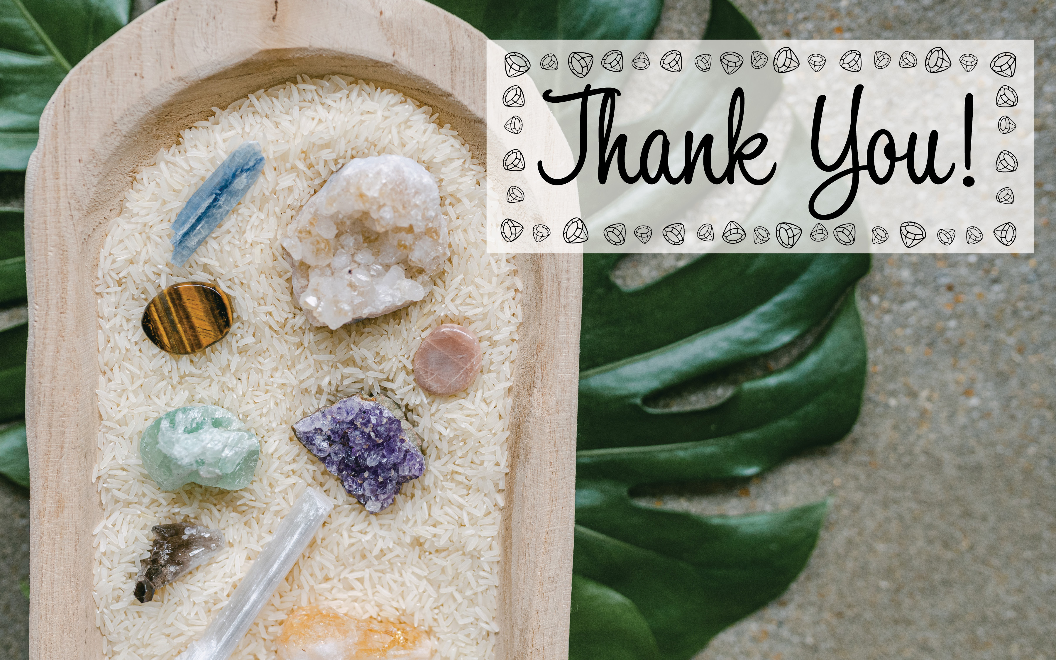 essential oils and crystals. thank you