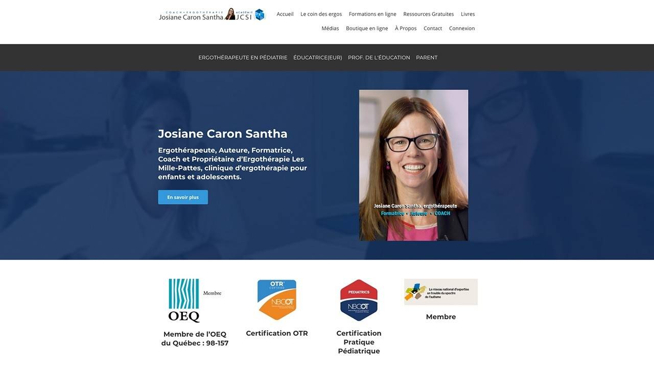 Josiane Caron Santha Ergotherapeute Auteure Formatrice Coach