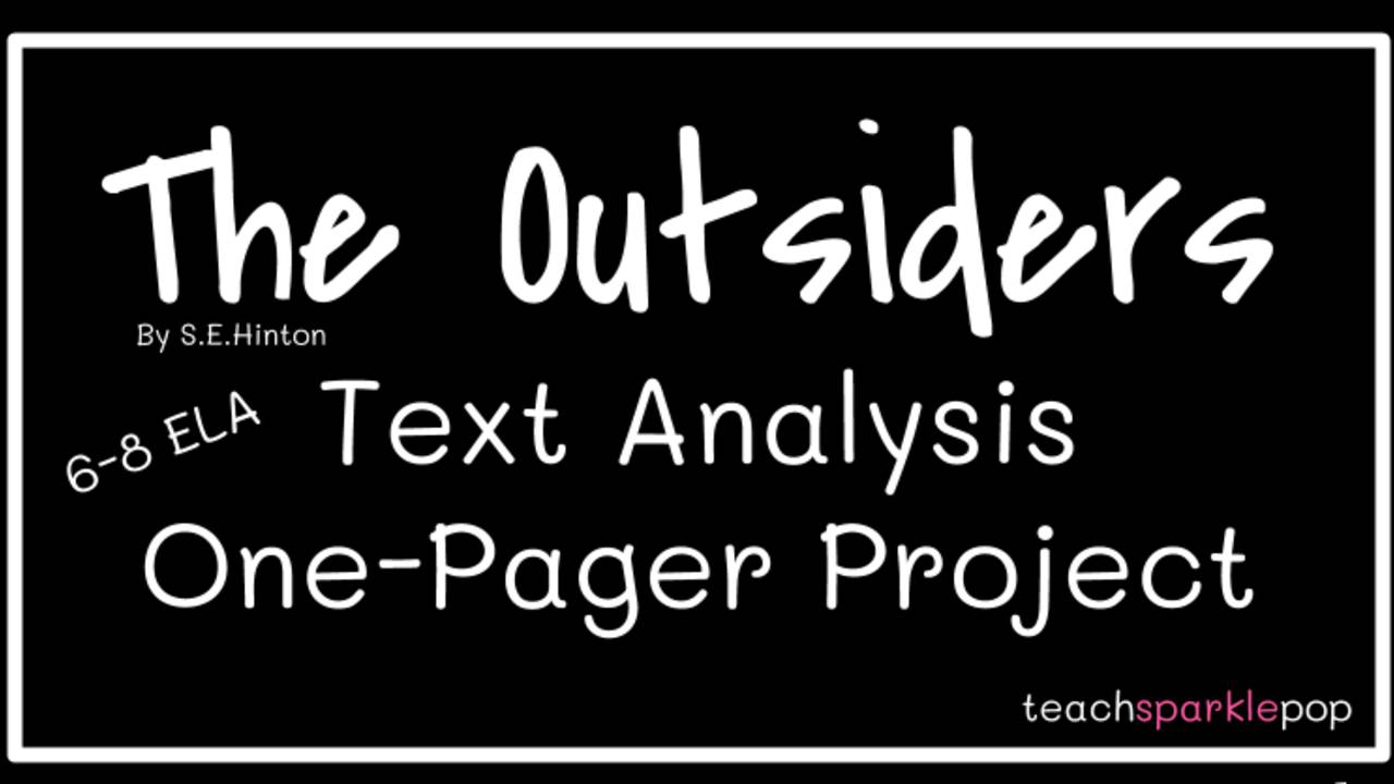 The Outsiders Text Analysis OnePager Project