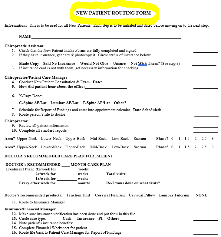 Free Chiropractic Forms