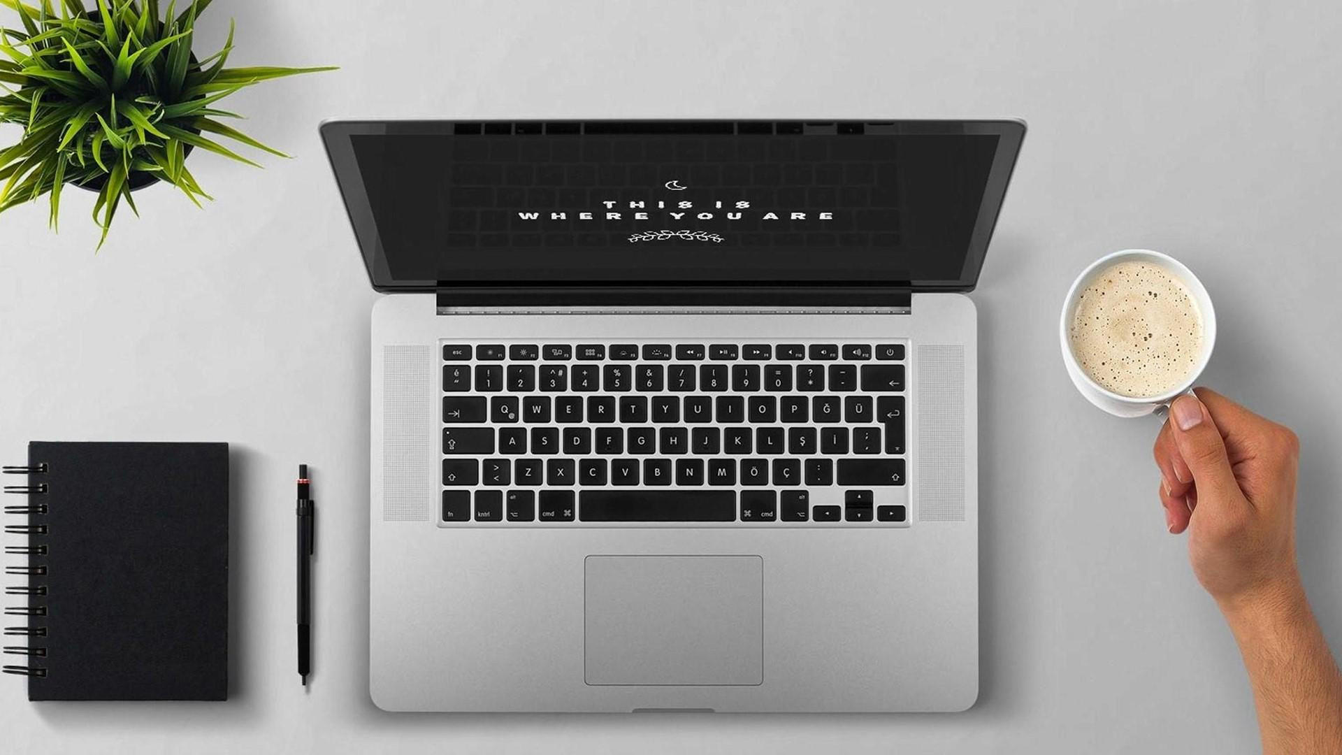 High Performance School Computer Image with Coffee