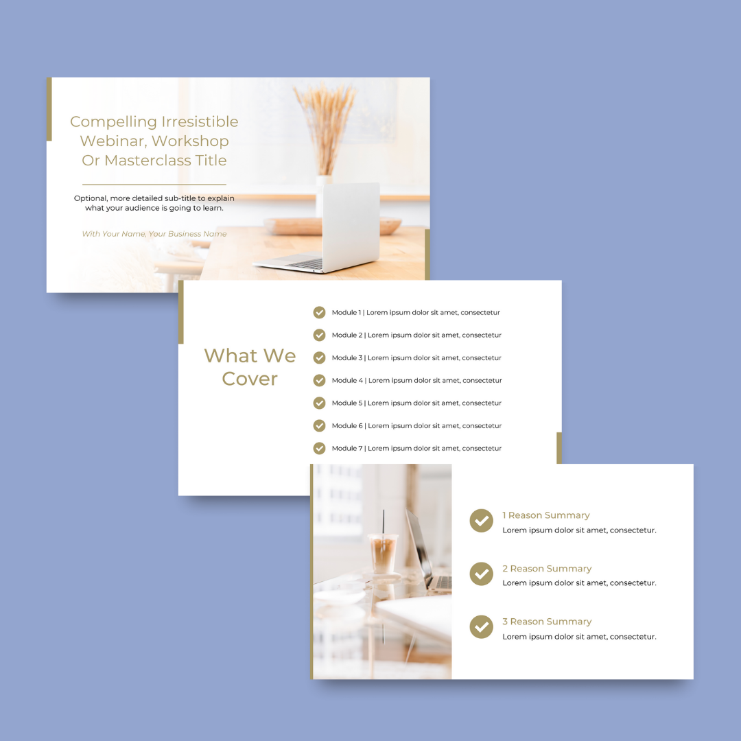 Presentation Slides For Webinars, Workshops, Masterclasses & Lessons