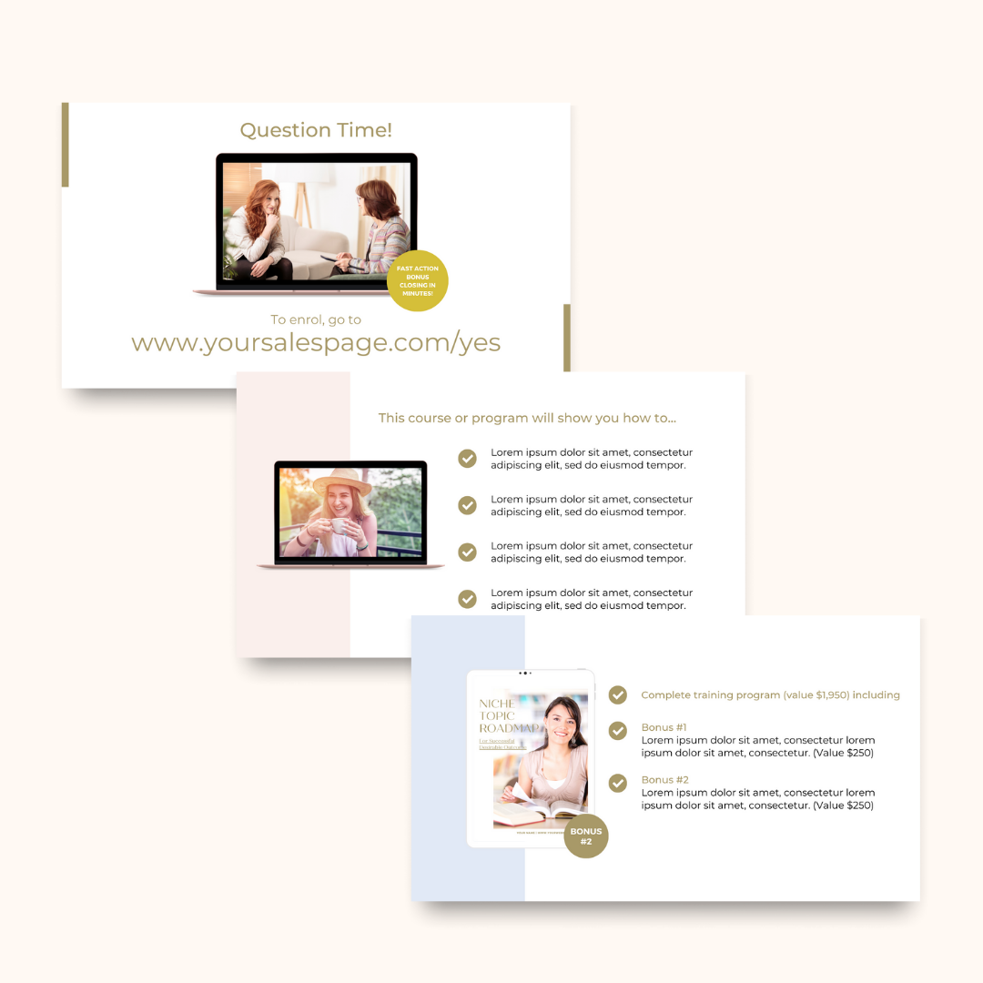 Presentation Slides For Webinars, Workshops, Masterclasses & Lessons