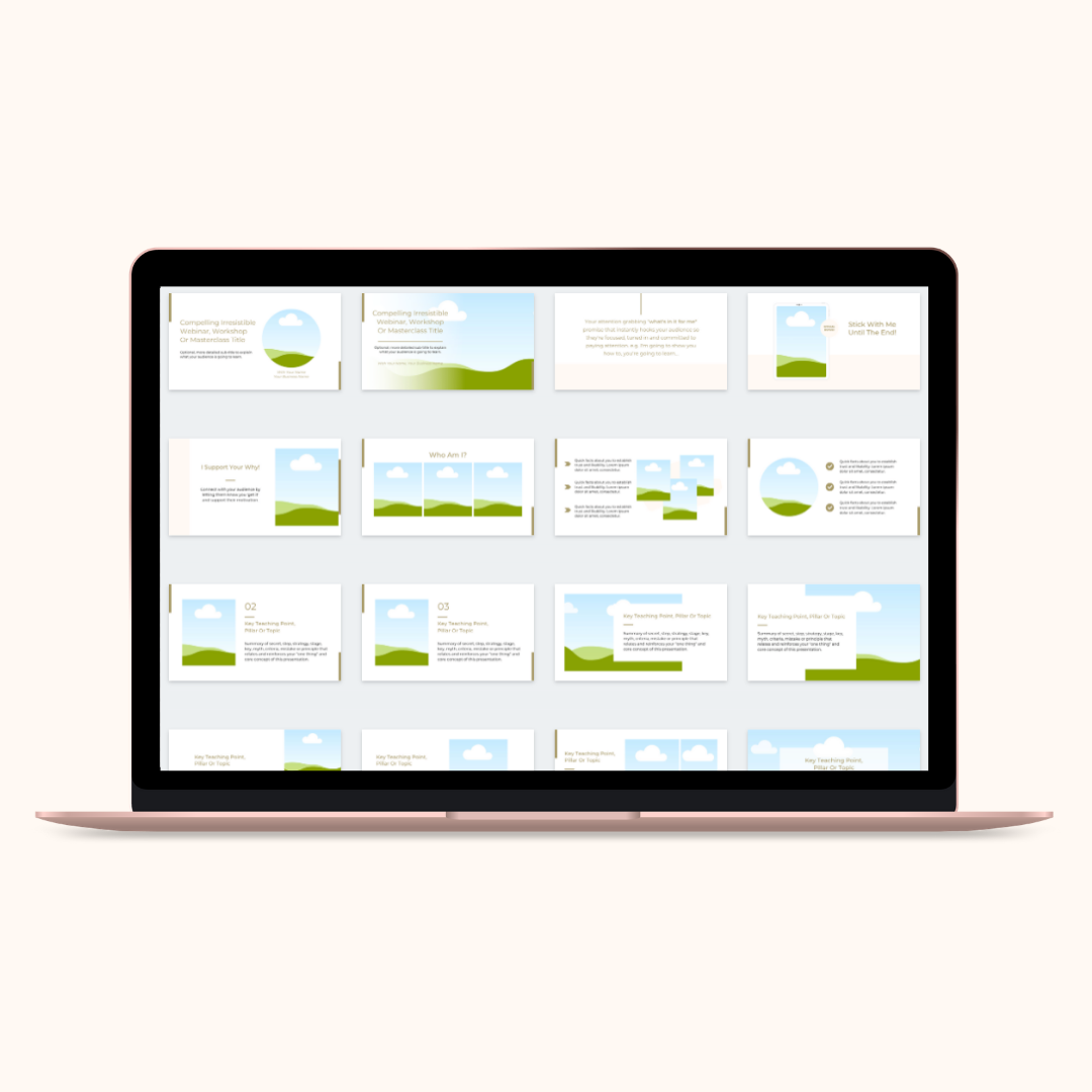 Presentation Slides For Webinars, Workshops, Masterclasses & Lessons