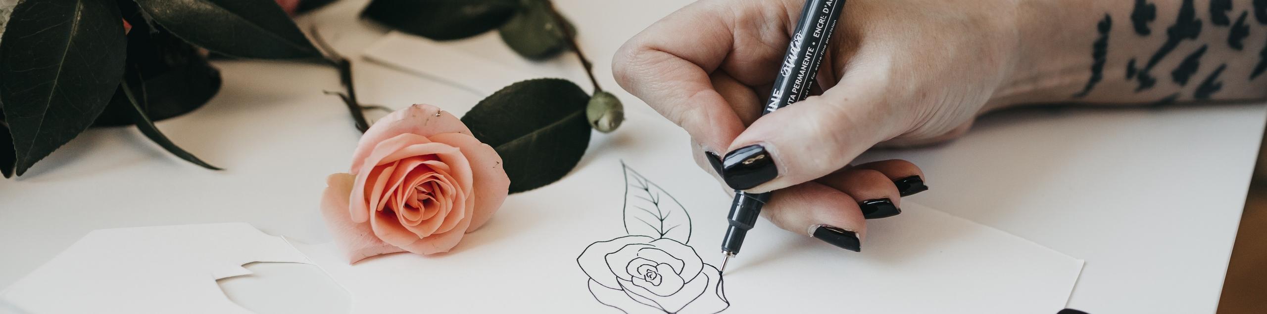 drawing roses