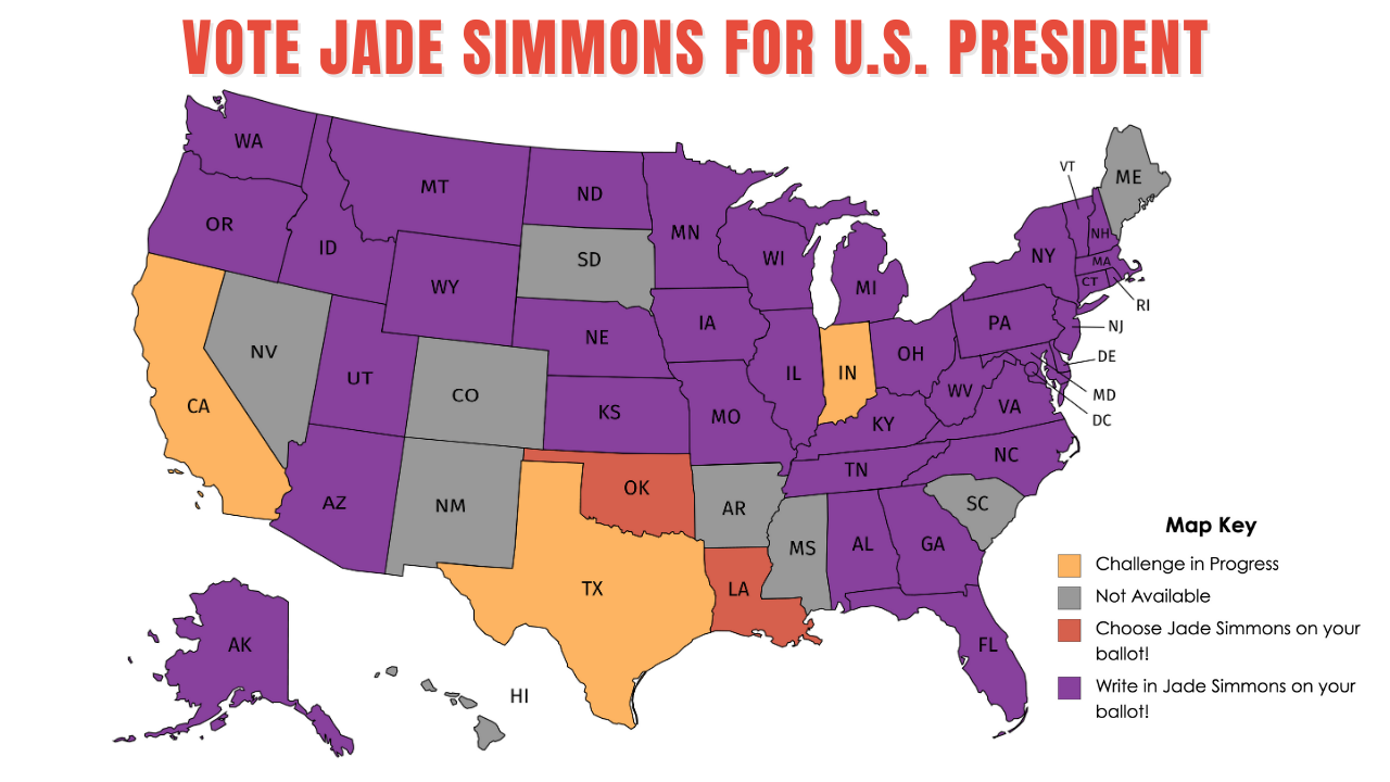 Vote Jade Simmons for U.S. President 2020