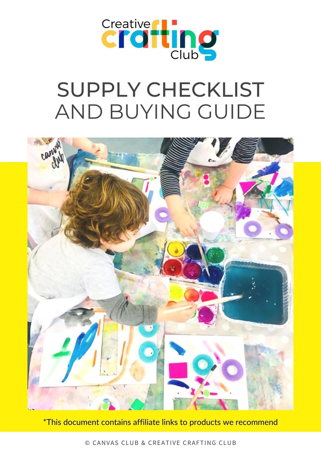 Creative Crafting Club Supply Checklist & Buying Guide