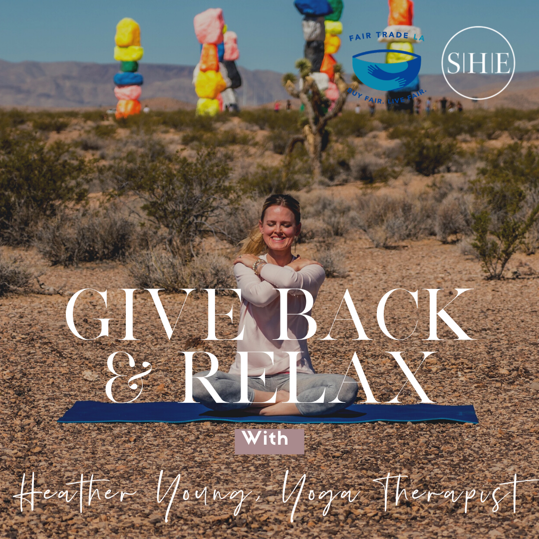 Girl doing relaxing yoga in the desert