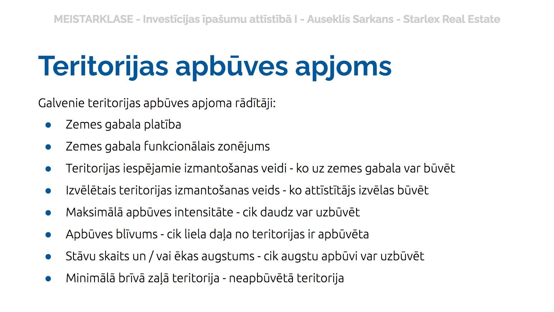 Starlex investment attīstības pakalpojumi attīstītājiem