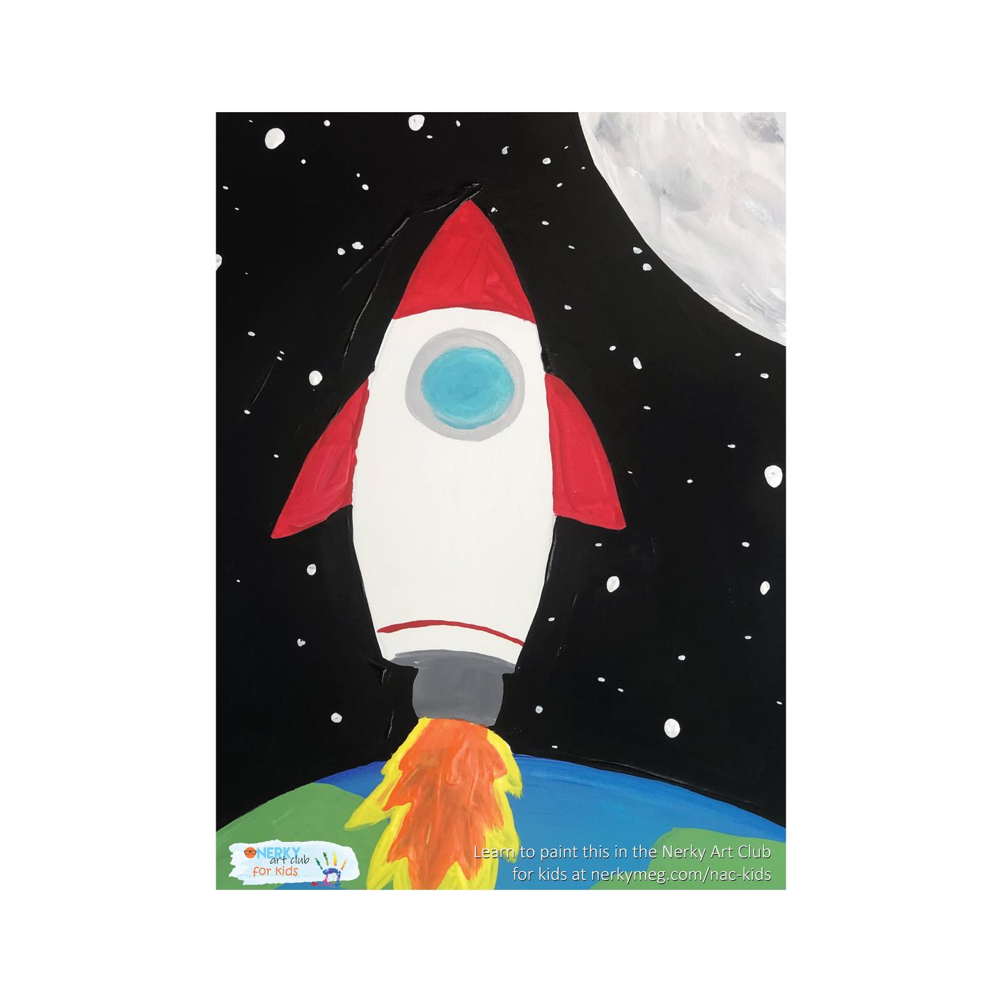 Rocket Ship Kids Painting