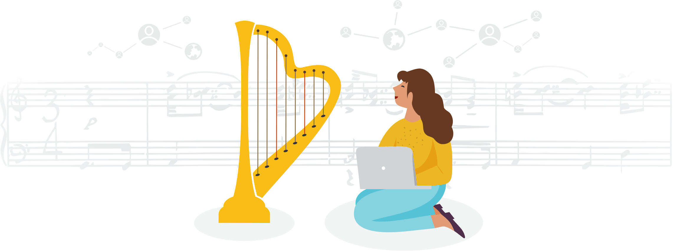Female Harp Player Laptop