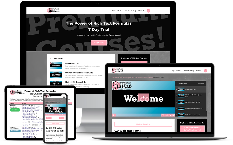 Quick Base Junkie's The Power of Rich Text Formulas for Custom Buttons