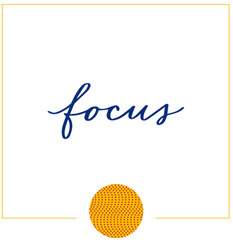 Focus Hand Lettered Word In Square