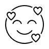 image of hearts on face