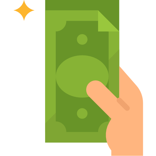 Money in hand icon