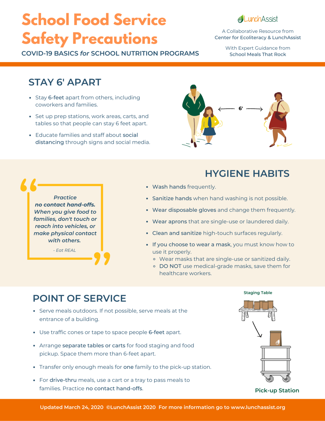 School Food Service Safety Precautions Tip Sheet English and Spanish