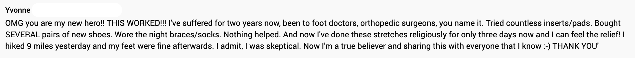 foot pain fix testimonial