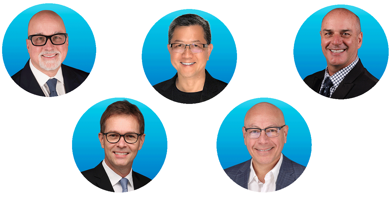 Dr. Bob Margeas, Dr. David Chan, Dr. Marc Geissberger, Dr. Newton Fahl, Dr. Marcos Vargas: faculty for Hands-OnLine LIVE, dental hands-on continuing education delivered live and on-demand