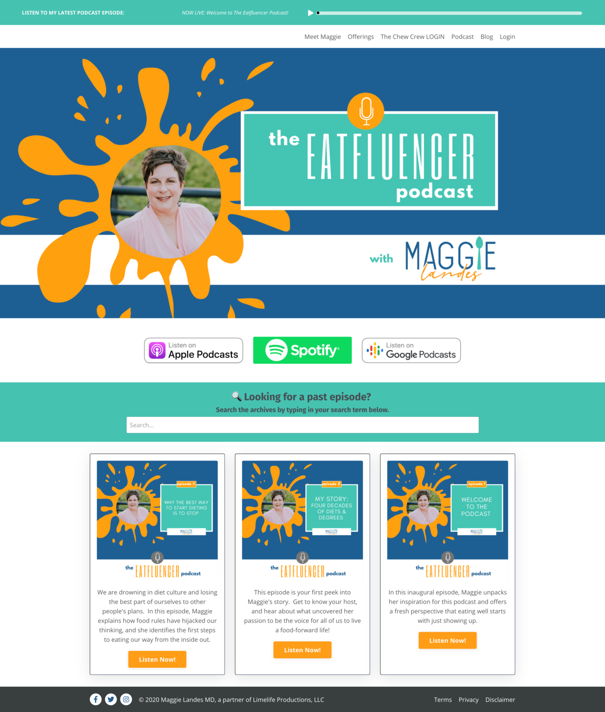 Podcast Page in Kajabi