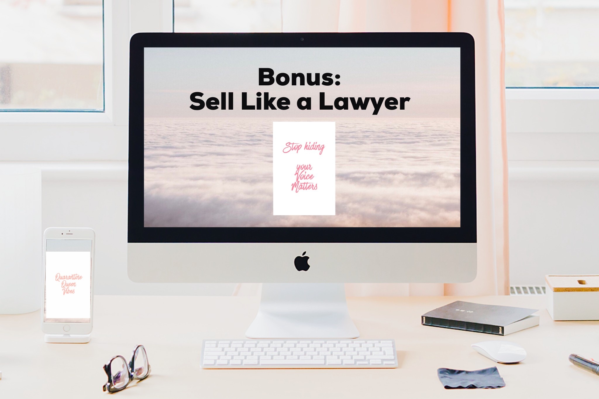 Pastel colors iMac with Words Bonus IG Story Templates