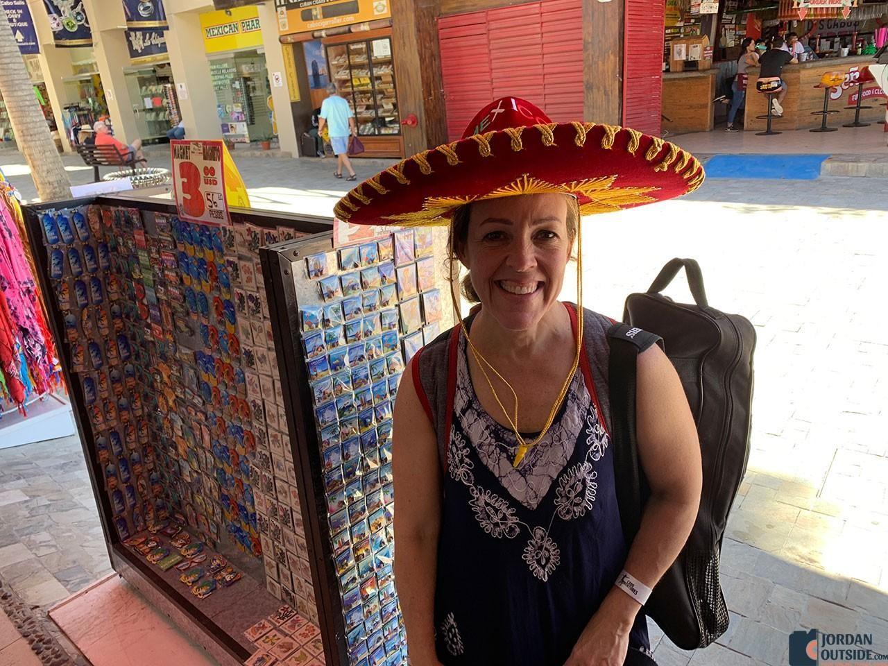 Julie wearing a Mexican Hat