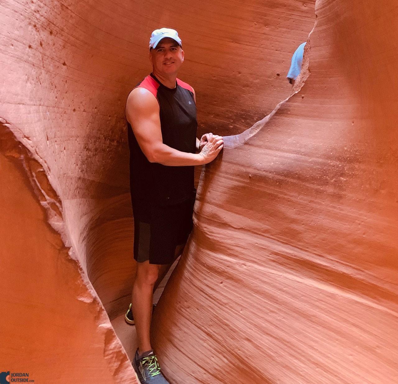 Tight squeeze at Lower Antelope Canyon