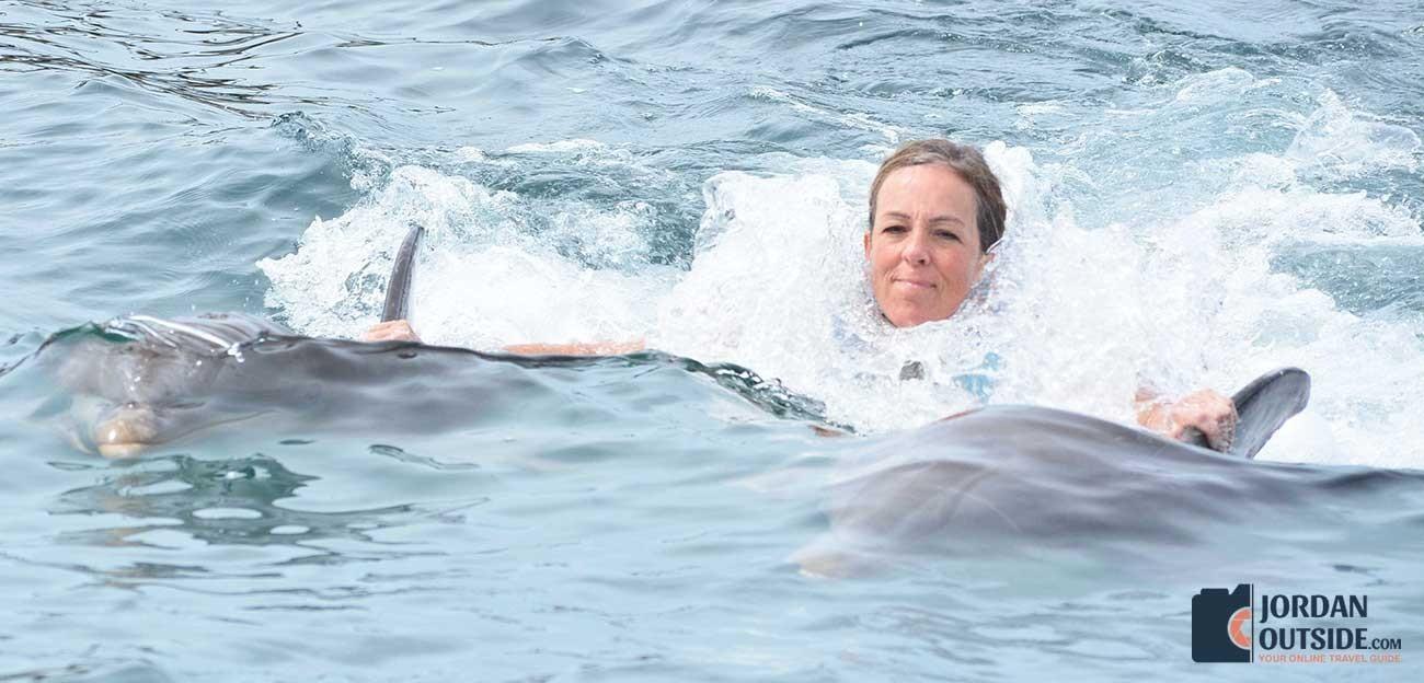 Julie with Dolphins
