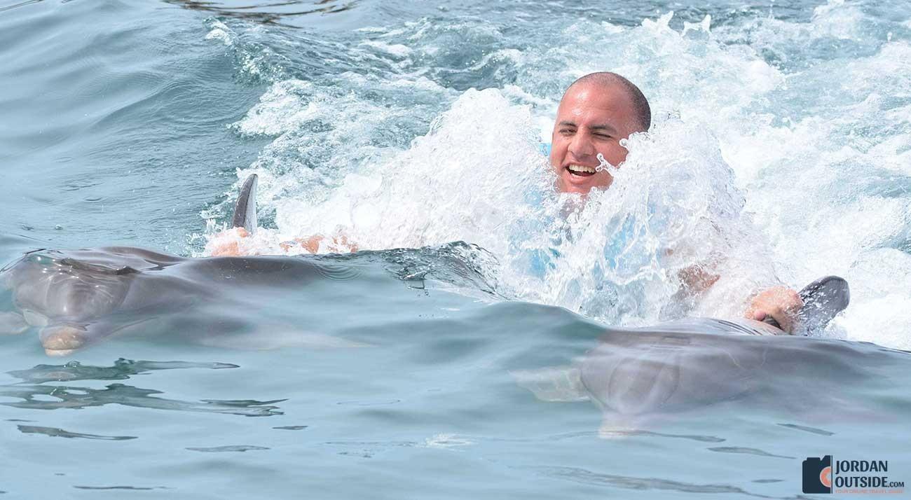 Jordan with dolphins