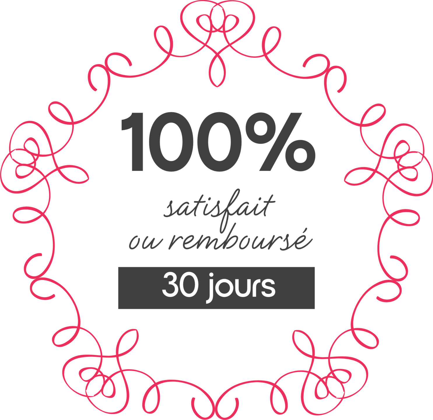100% satisfait ou remboursé 30 jours