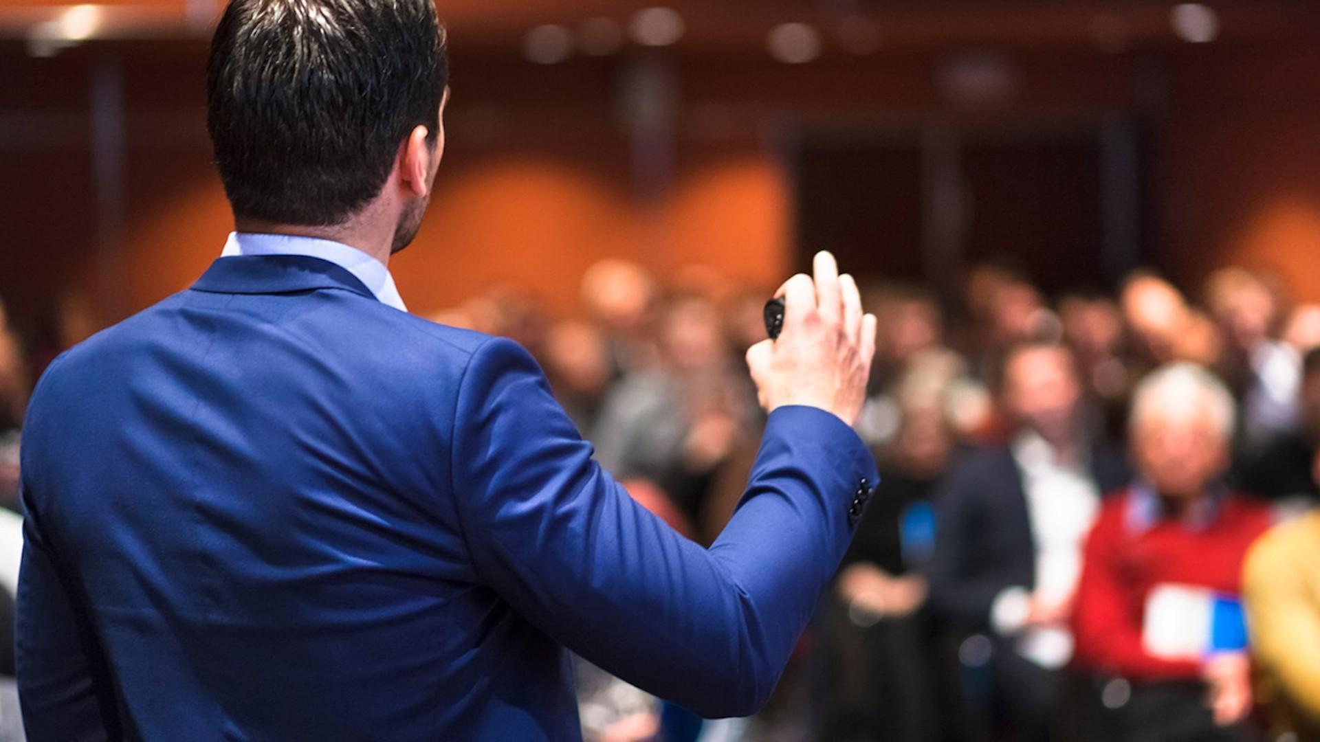 Confidently speaking in front of a large audience