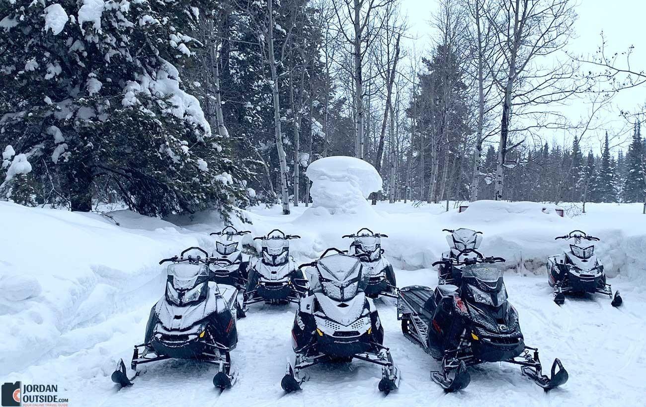 Snowmobiles at Island Park