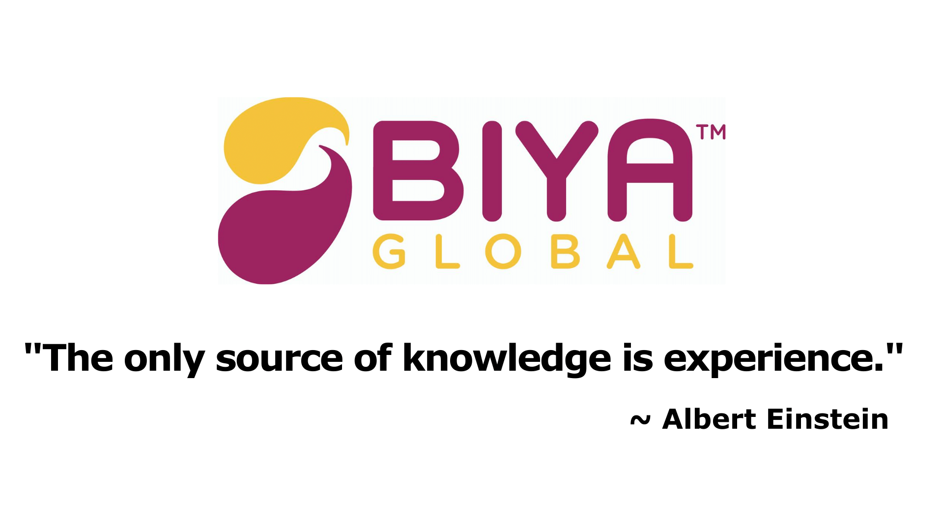 BIYA Global Logo, Einstein Quote