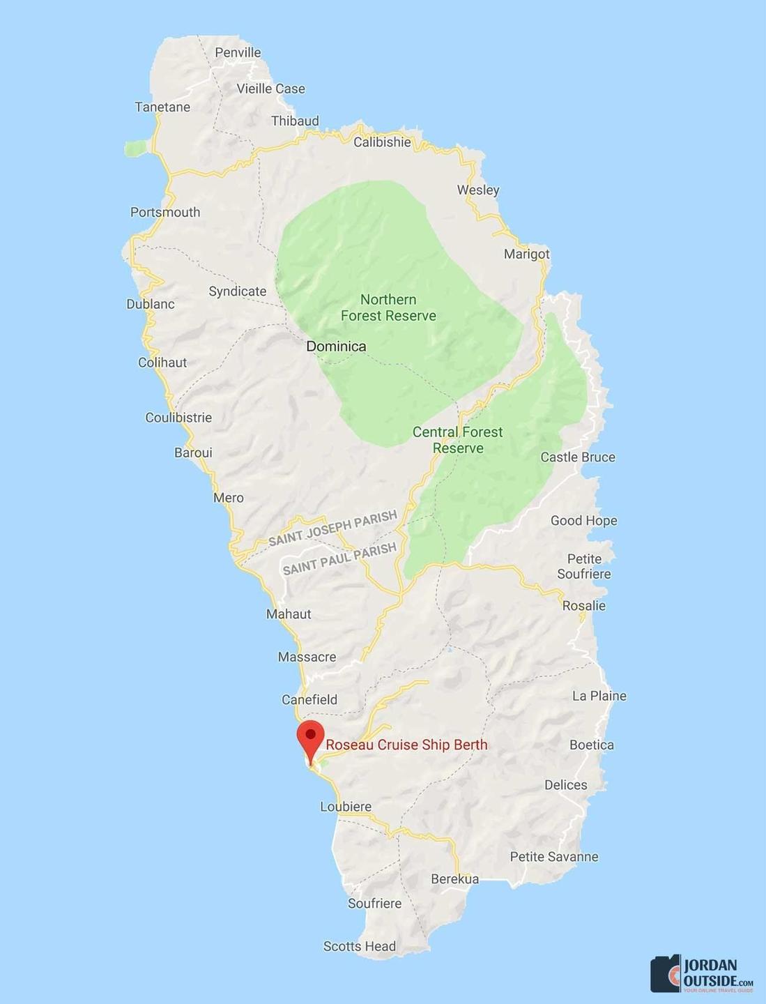 Roseau, Dominica Map