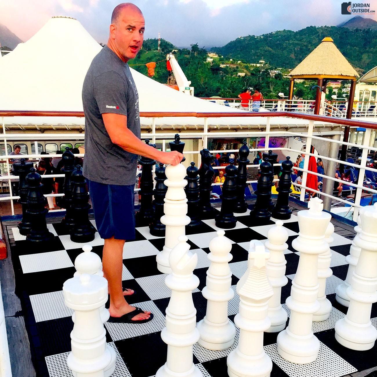 Life size chess on the cruise ship