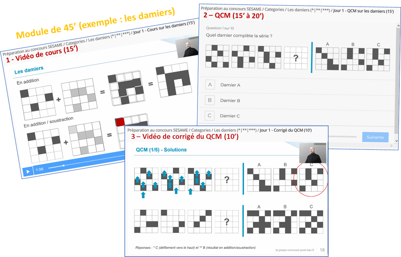 Exemples de notre préparation au concours Sésame