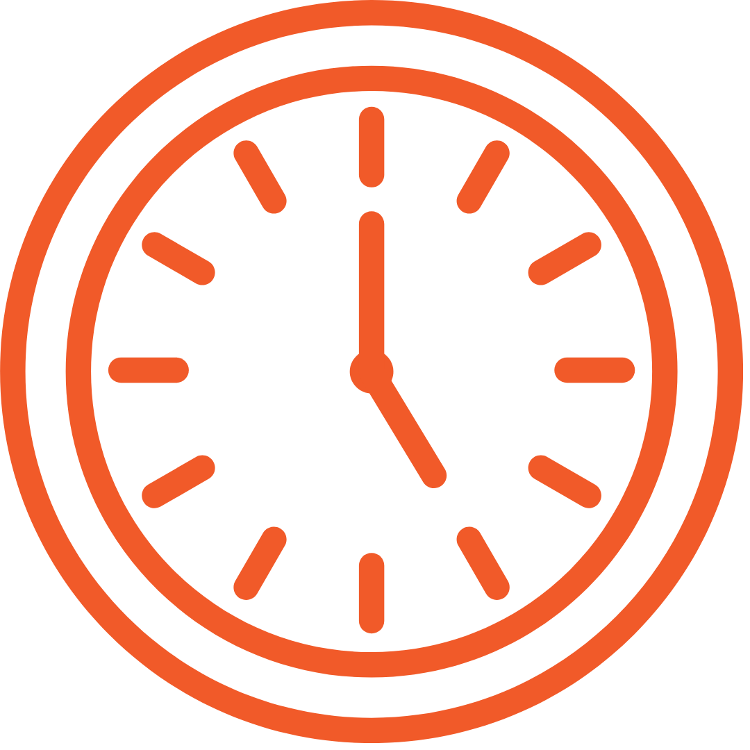 clock graphic showing 5 o'clock