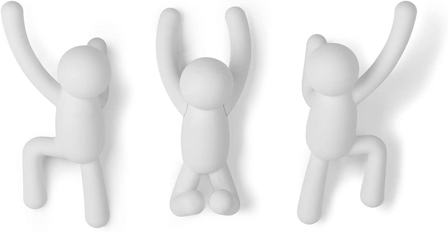 Buddy dishtowel wall hooks white plastic
