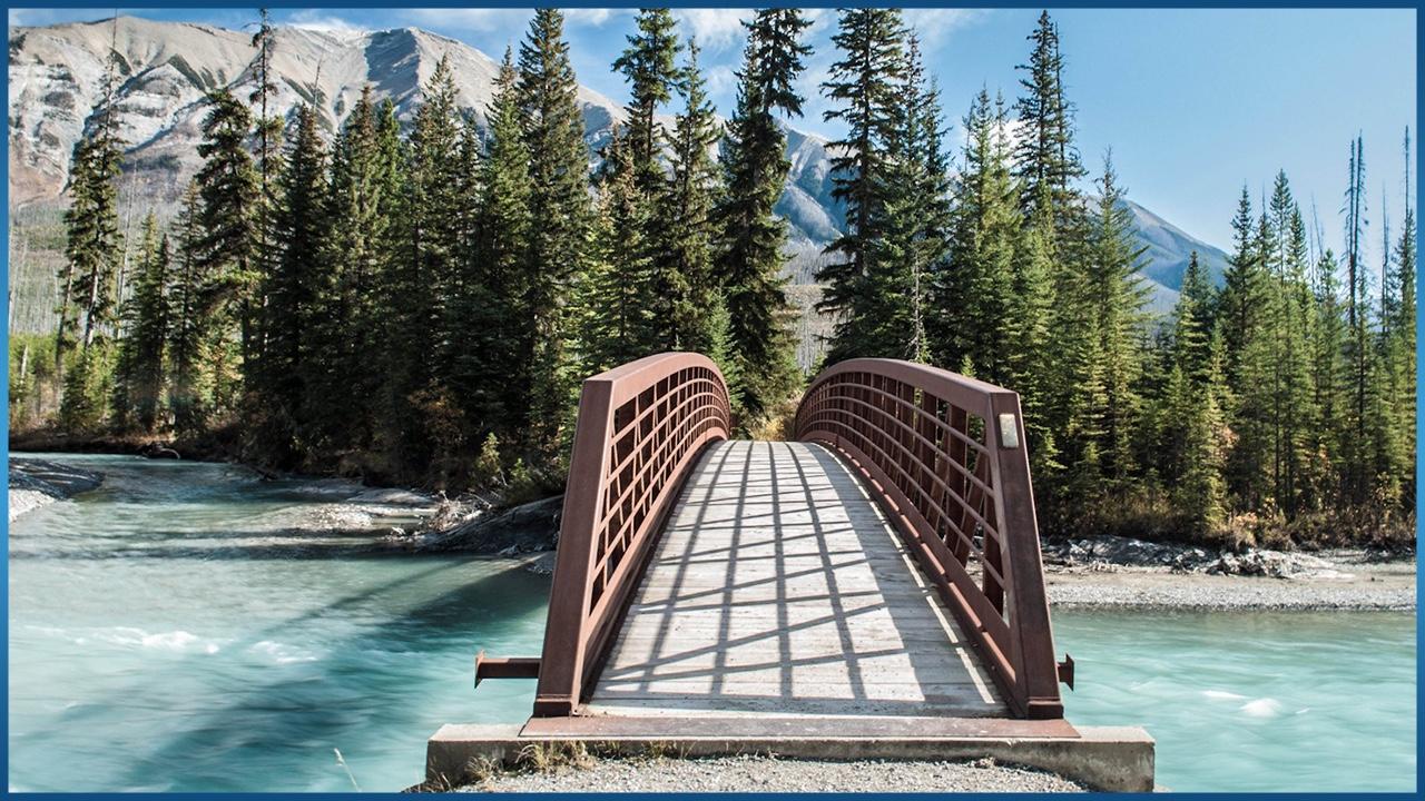 Bridge over fast running river