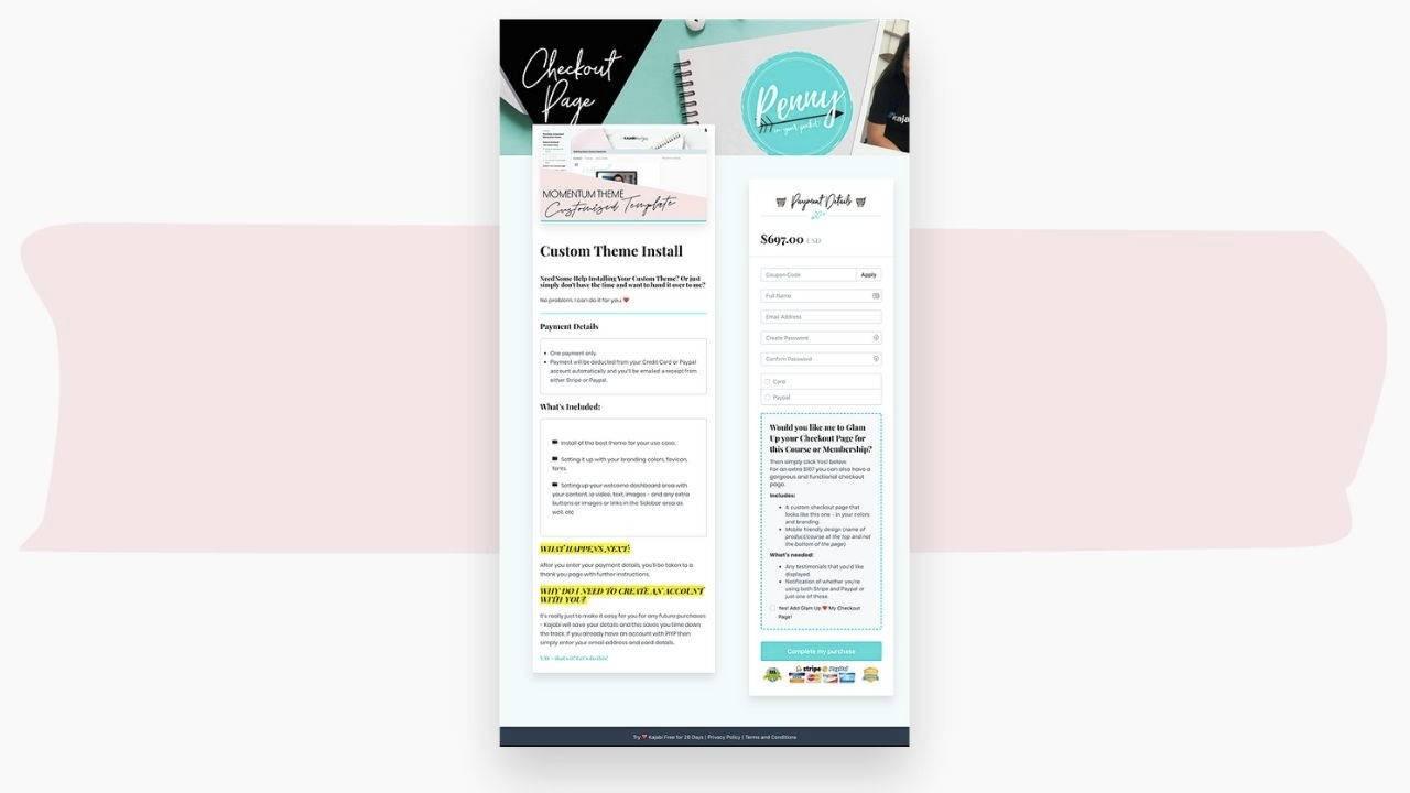 Kajabi Sales Page Template for Health Industry