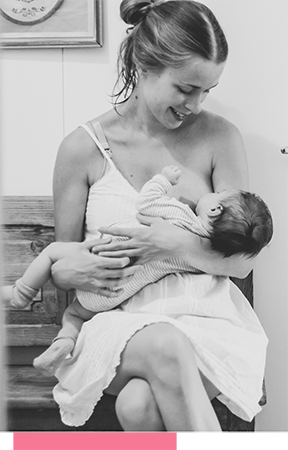 Mother Breastfeeding Baby Black and White