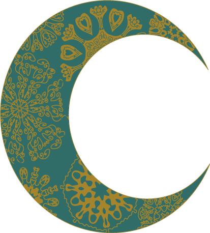 Beautiful moon in blue and gold