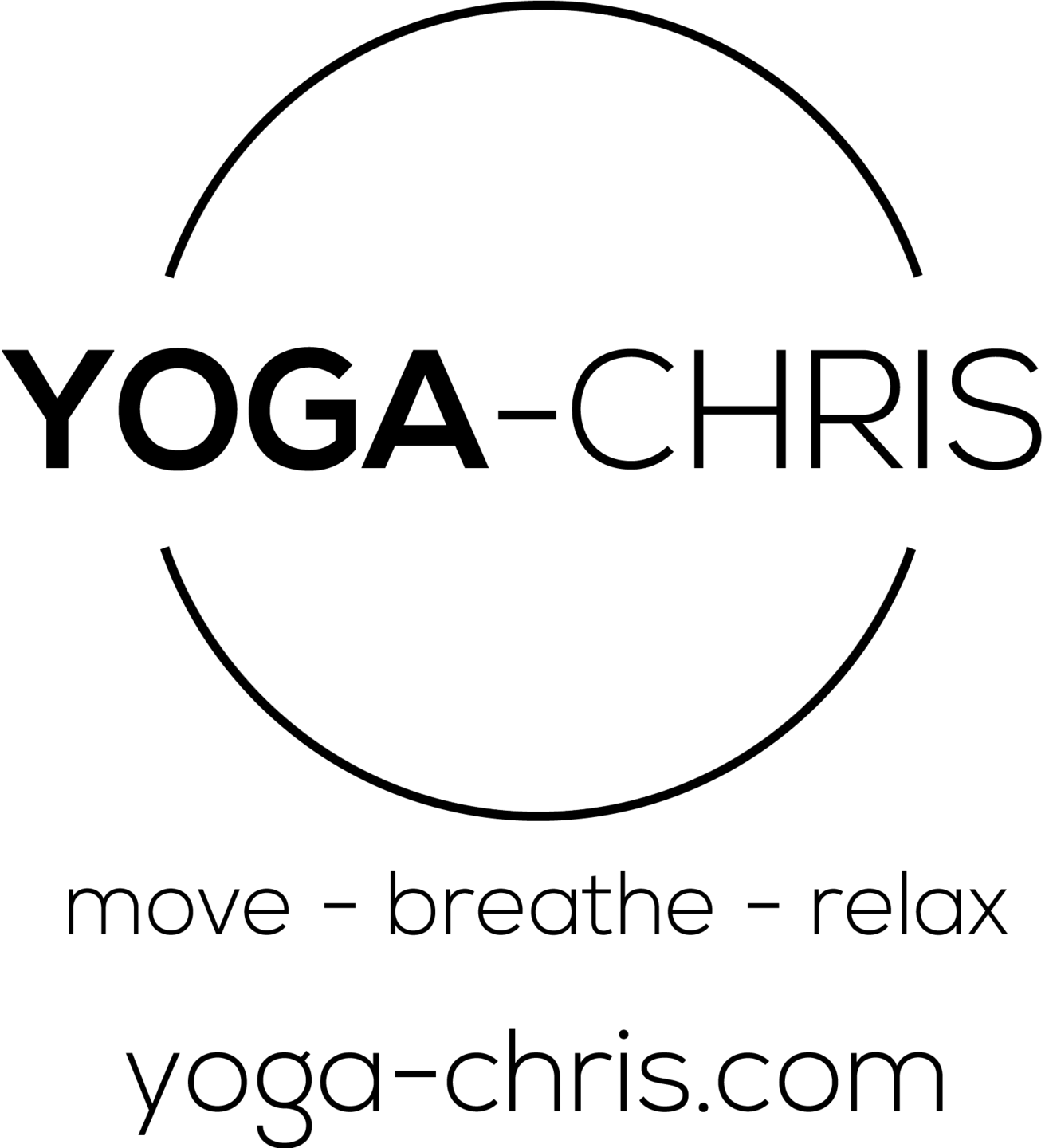 yoga-chris logo, tag line and URL