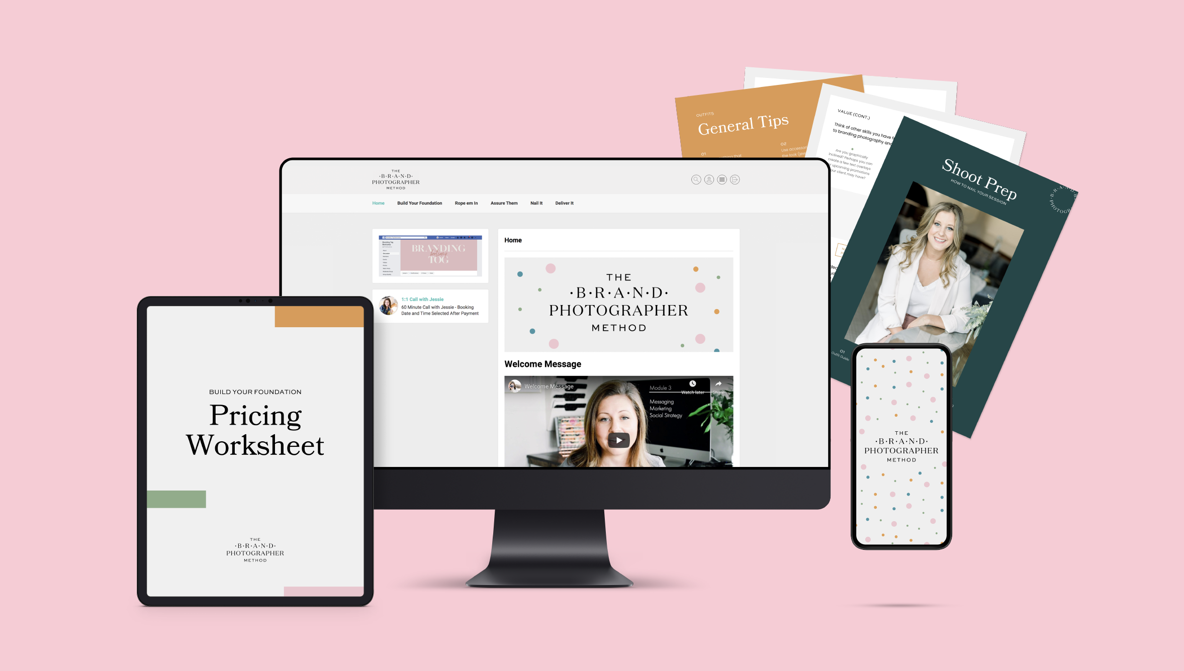 the brand photographer method course design mockup