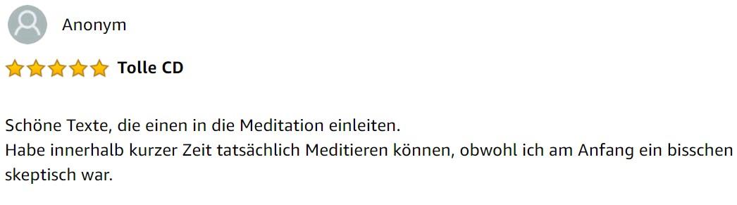 Feedback fuer Sarah Meditations-CD