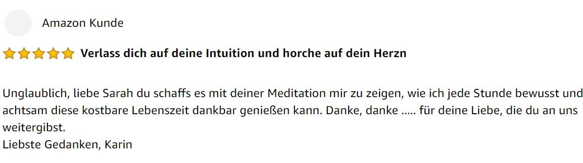Feedback fuer Sarah Meditations-CD