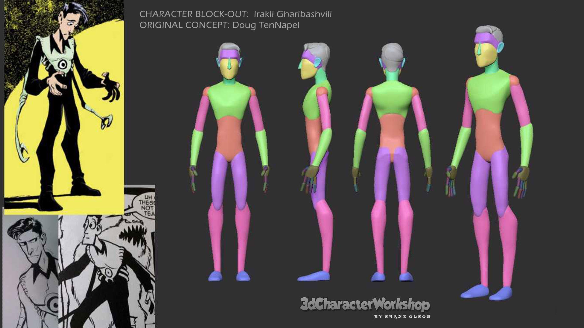 This is the character blockout student gallery for 3d Character